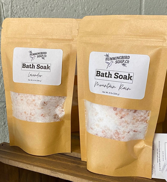 Soothing Bath Soak with Epsom & Himalayan Salt | Lavender, Raspberry, Mountain Rain Scents