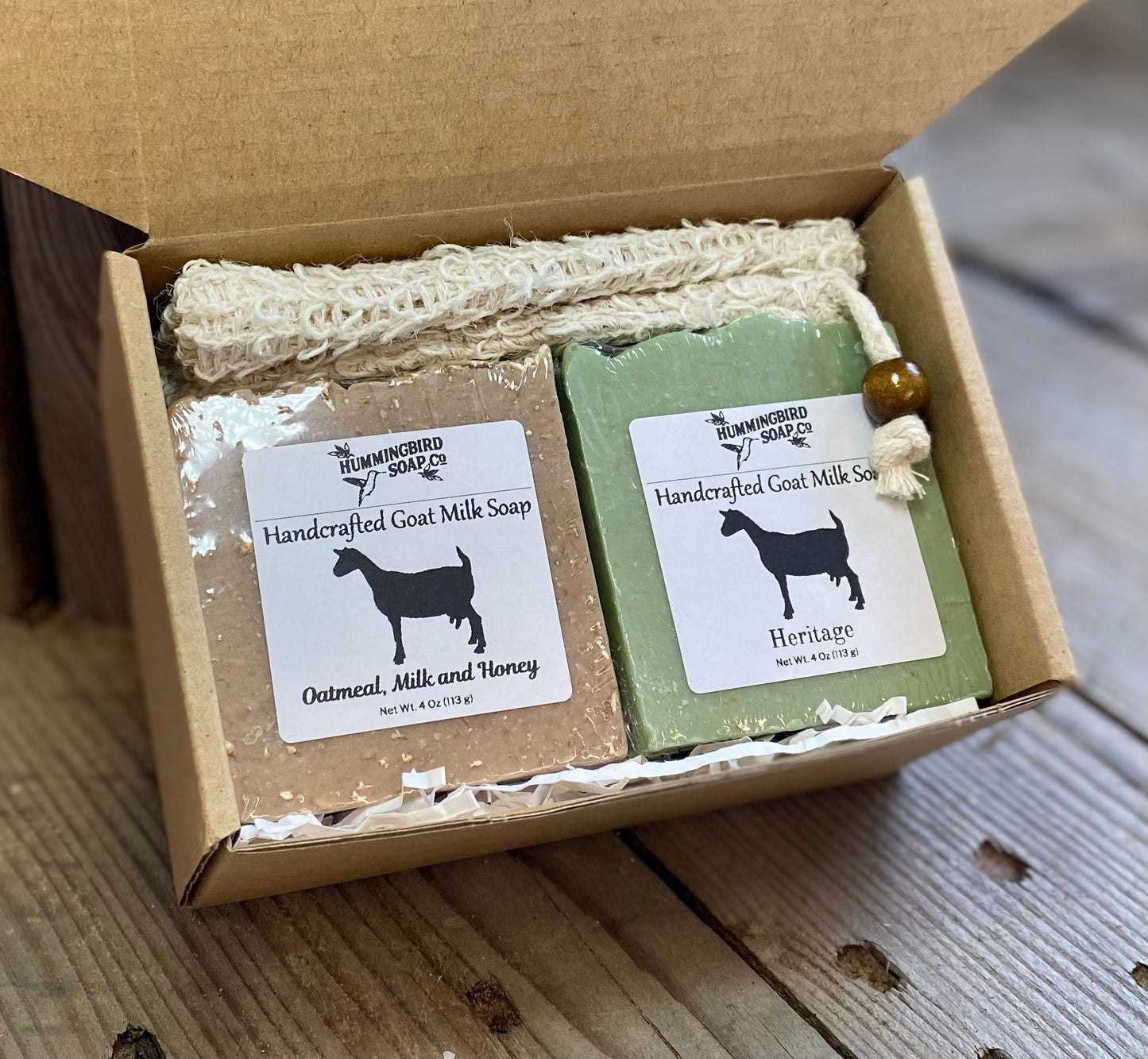 Gift Box for Him - 2 Goat Milk Soaps + Soap Saver Bag