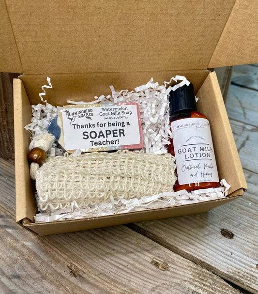 Teacher Gift Box - Pencil Soap, Lotion, and Soap Saver